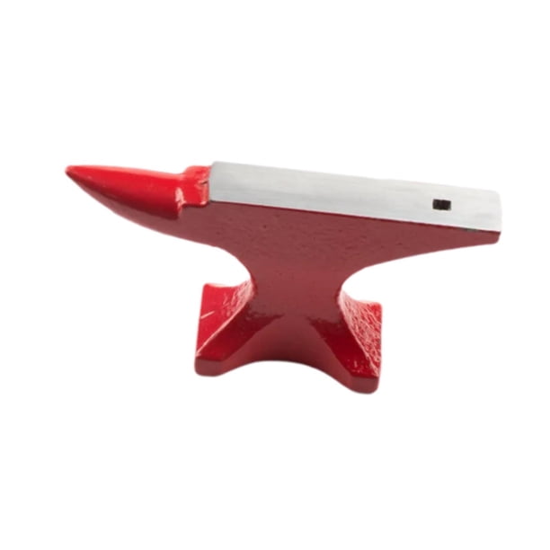 Yunque de cuerno Yunque forjado Base estable Fabricación de joyas Formación Corrección de anillos Herramienta de reparación Yunque de hierro fundido Rojo