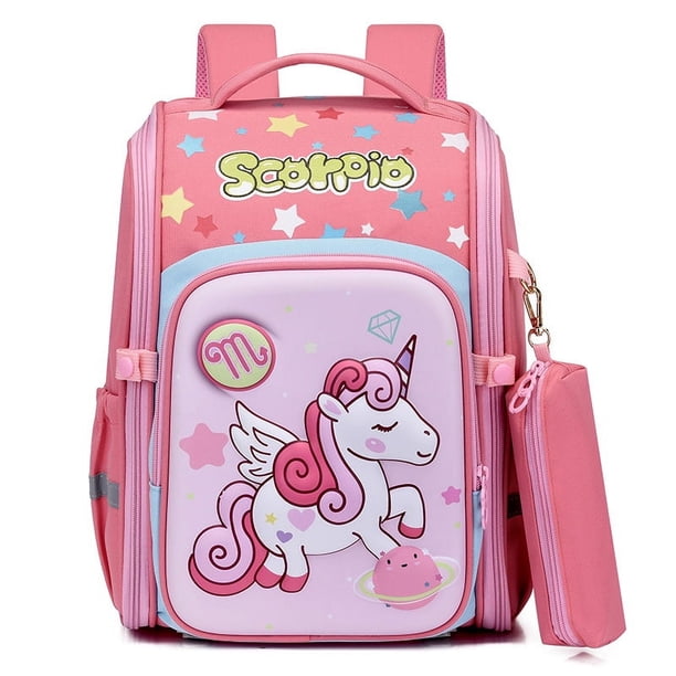 Children's Cartoon Dinosaur Unicorn Backpack Lightweight Primary School Schoolbag For Boys Girls Spine Protection Wear-resistant Schoolbag