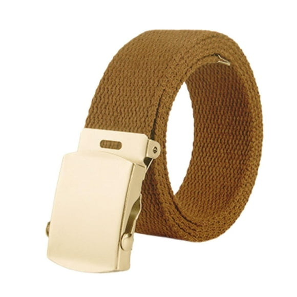 Cinturón Militar Lona Nailon Hebilla Metalizada Básico 110cm beige Talla Única