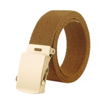 Ekoi - Cinturón Militar Lona Nailon Hebilla Metalizada Básico 110Cm Beige Talla Única