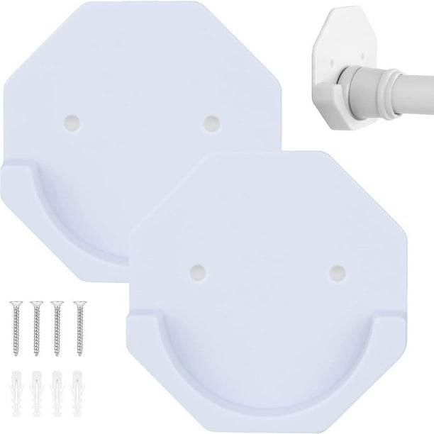 Upgrade Your Shower Experience with 2pcs Adhesive Shower Curtain Rod Tension Holders - Easy Stick On Wall Brackets with Extra Support for a No-Damage Installation in Your Bathroom or Cloakroom