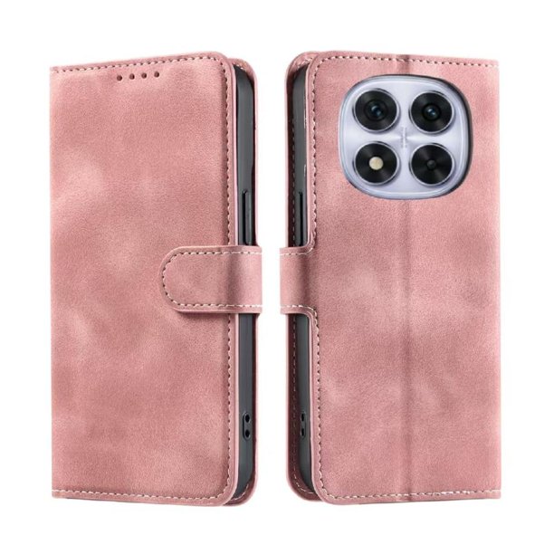 Funda Cartera para Xiaomi Redmi Note 14 Pro 5G Tapa con Ranuras, Soporte y Correa Rosa