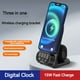 thumbnail image 4 of Reloj 3-en-1 Cargador Inalámbrico 15W Para iPhone 12/13/14/15 Pro Max, Estación de Carga Rápida Para AirPods, Soporte Para Auriculares Tipo-C-Negro, 4 of 5