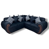 Muebles Duna - Seccional 5 Cuerpos Hamburgo Chenille Negro
