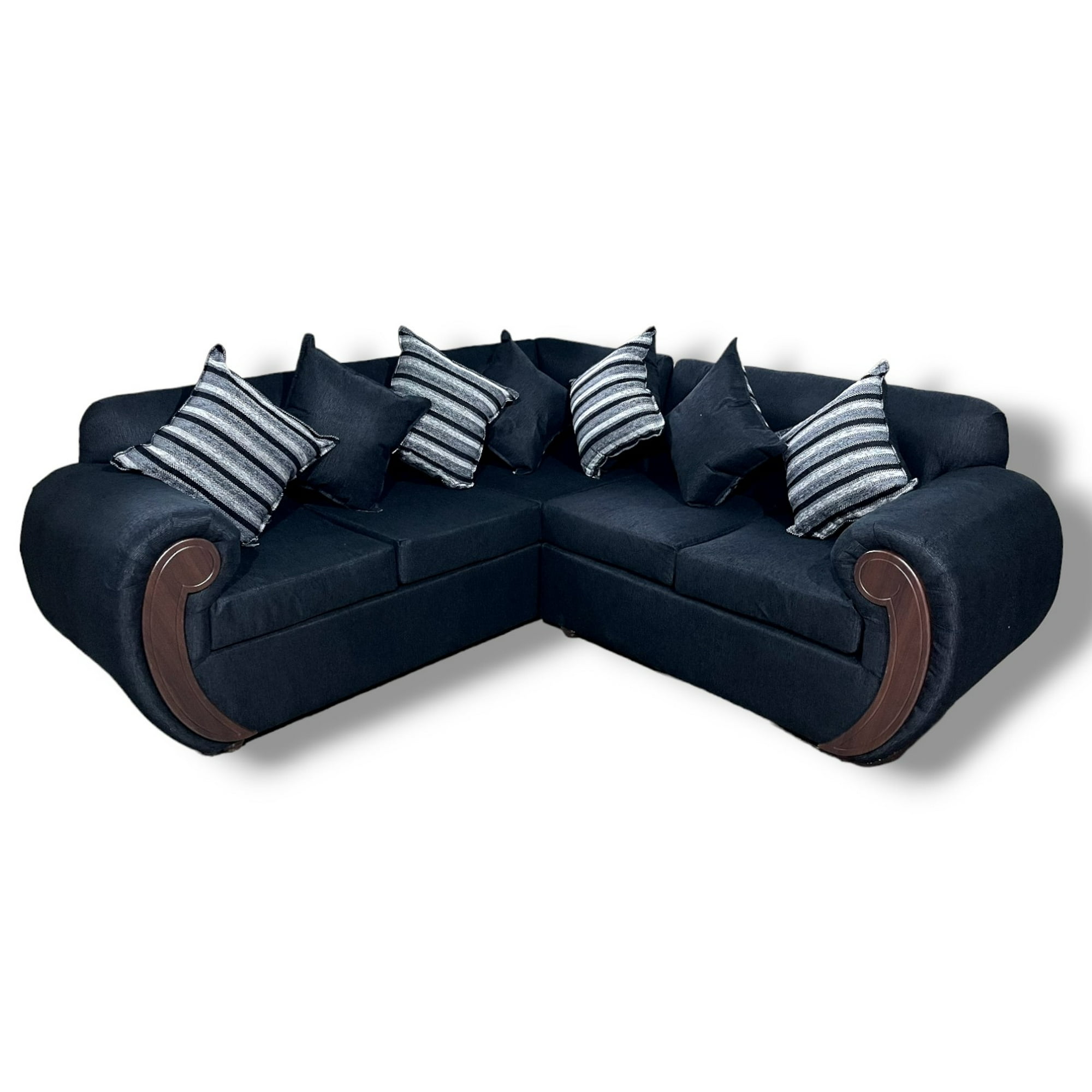 Muebles Duna - Seccional 5 Cuerpos Hamburgo Chenille Negro