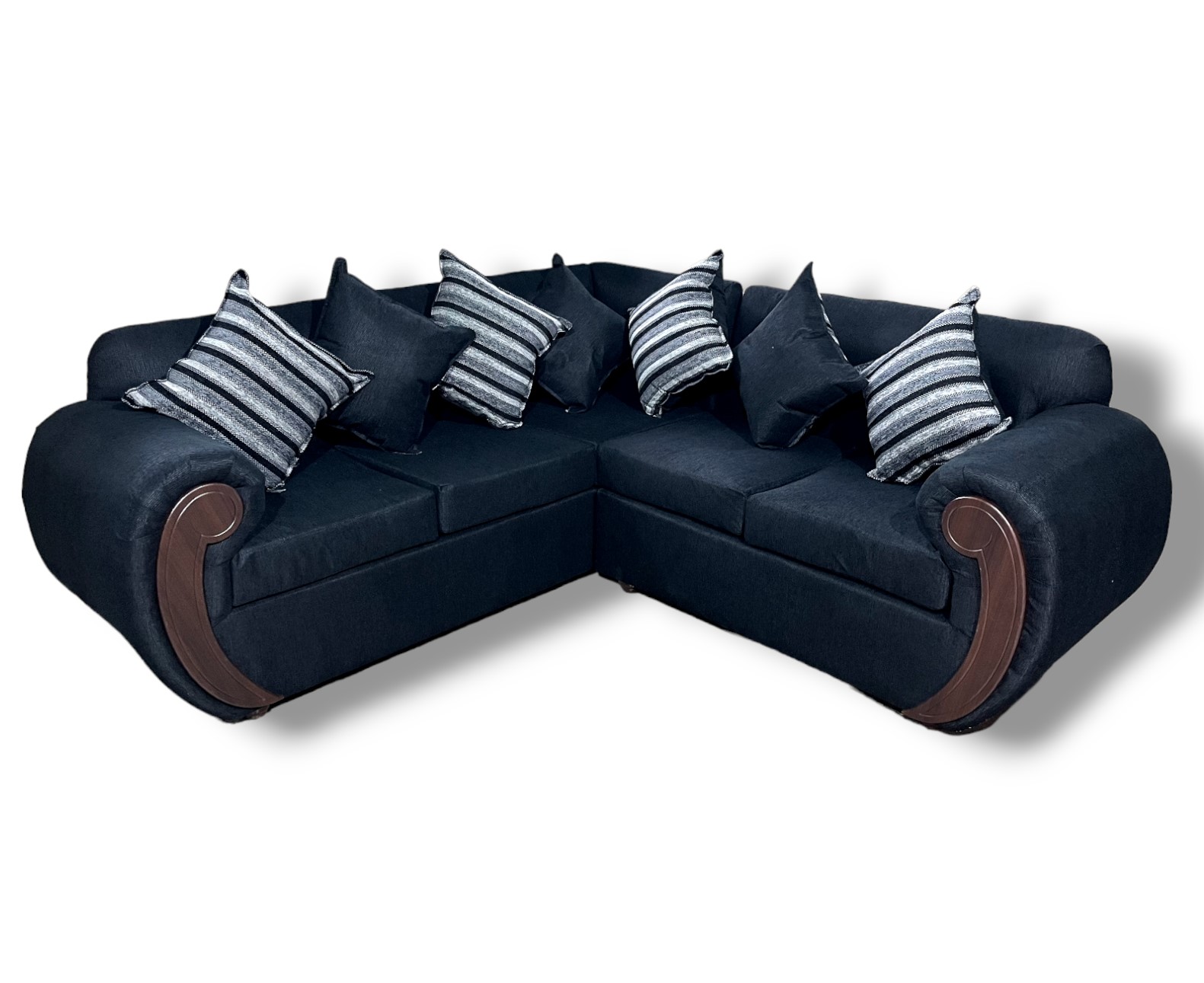 Muebles Duna - Seccional 5 Cuerpos Hamburgo Chenille Negro