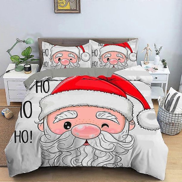 Christmas bedding set3D printed Santa Claus duvet cover set King Queen single double size kids bedding set no bed eet-