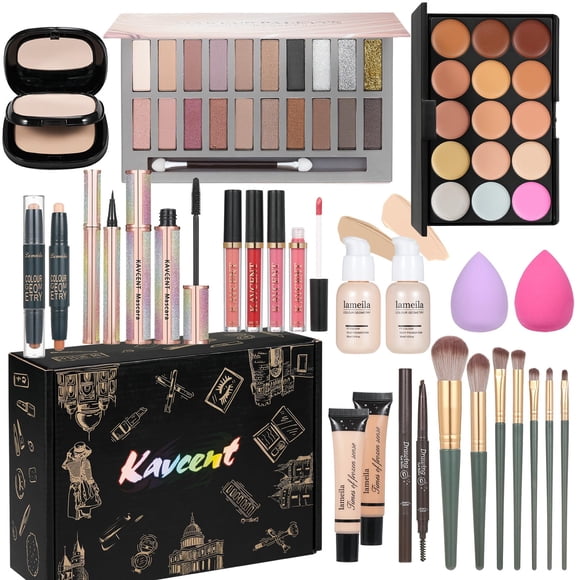 Set de maquillaje KAVCENT Kit de maquillaje para mujer con paleta de sombras de ojos