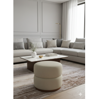 Muebles New - Puff Giratorio Beige Lino