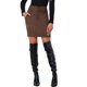 thumbnail image 1 of INSPIRE CHIC Falda de Mujer Imitación Ante Cintura Alta Casual con Cinturón Faldas Lápiz XS Marrón Oscuro, 1 of 6