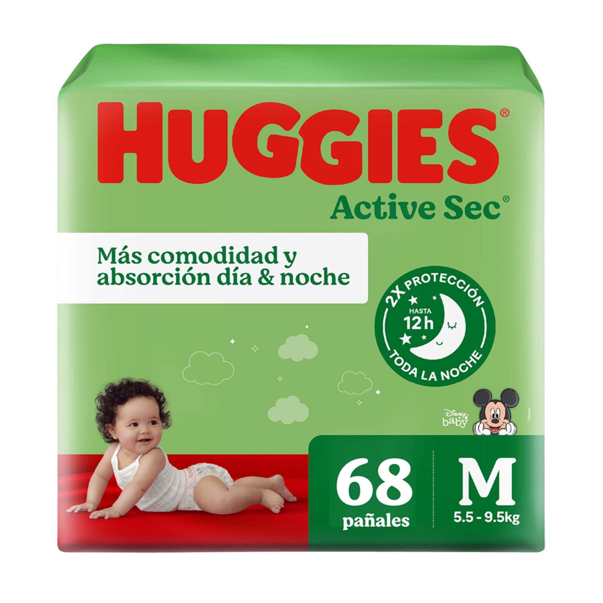 Pañales Active Sec M 68 unidades Huggies