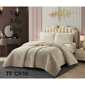 Aladdins Shop - Cobertor De Verano King Plumon Ligero Polialgodón Hojas Beige