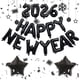 thumbnail image 1 of Globos Feliz Año Nuevo 2026 40 Cm Negros, 1 of 7