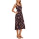 thumbnail image 4 of VESTIMENTA REFINADA Vestido sin mangas con estampado floral para el verano de las mujeres, vestido midi con cuello cuadrado y bolsillos XS Floral Rojo Marrón, 4 of 6