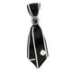 thumbnail image 4 of Corbata De Mujer Estilo Retro Sedoso Pajarita Lisa Para Blusa Estudiante Boda Blanco Negro, 4 of 5