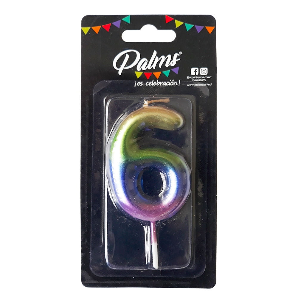 Vela Arcoiris Num 6 1 Un Palms