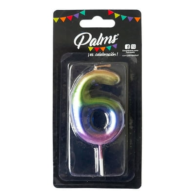 Vela Arcoiris Num 6 1 Un Palms