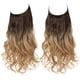 thumbnail image 1 of Xiao Hua Extensiones de Cabello con Alambre de Línea de Pesca invisible, Fibra Sintética Larga Ondulada Rizada, Extensiones de Cabello Estilo Diadema Ajustable, Degradado Castaño de 18 Pulgadas, 1, 1 of 4