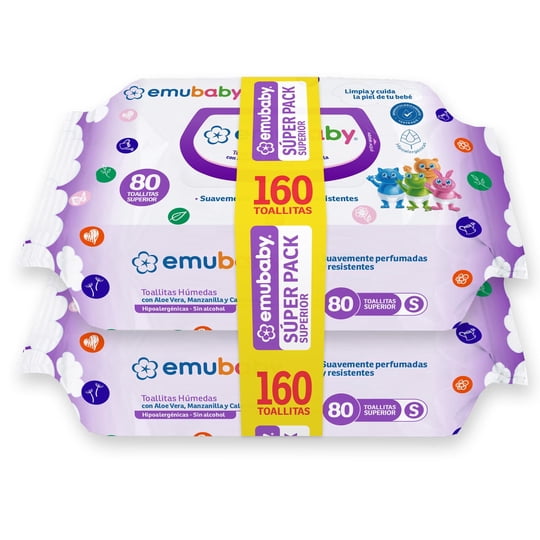 Toallitas Húmedas Emubaby Superior, Súper Pack