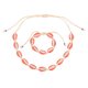 thumbnail image 1 of Conjunto de Collar y Pulsera de Conchas Uxcell, Collares de Conchas Ajustables Hechos a Mano, Conjunto de Pulsera de Concha de Mar Puka, Joyería Bohemia de Playa de Verano, Naranja Blanco, 1 of 7