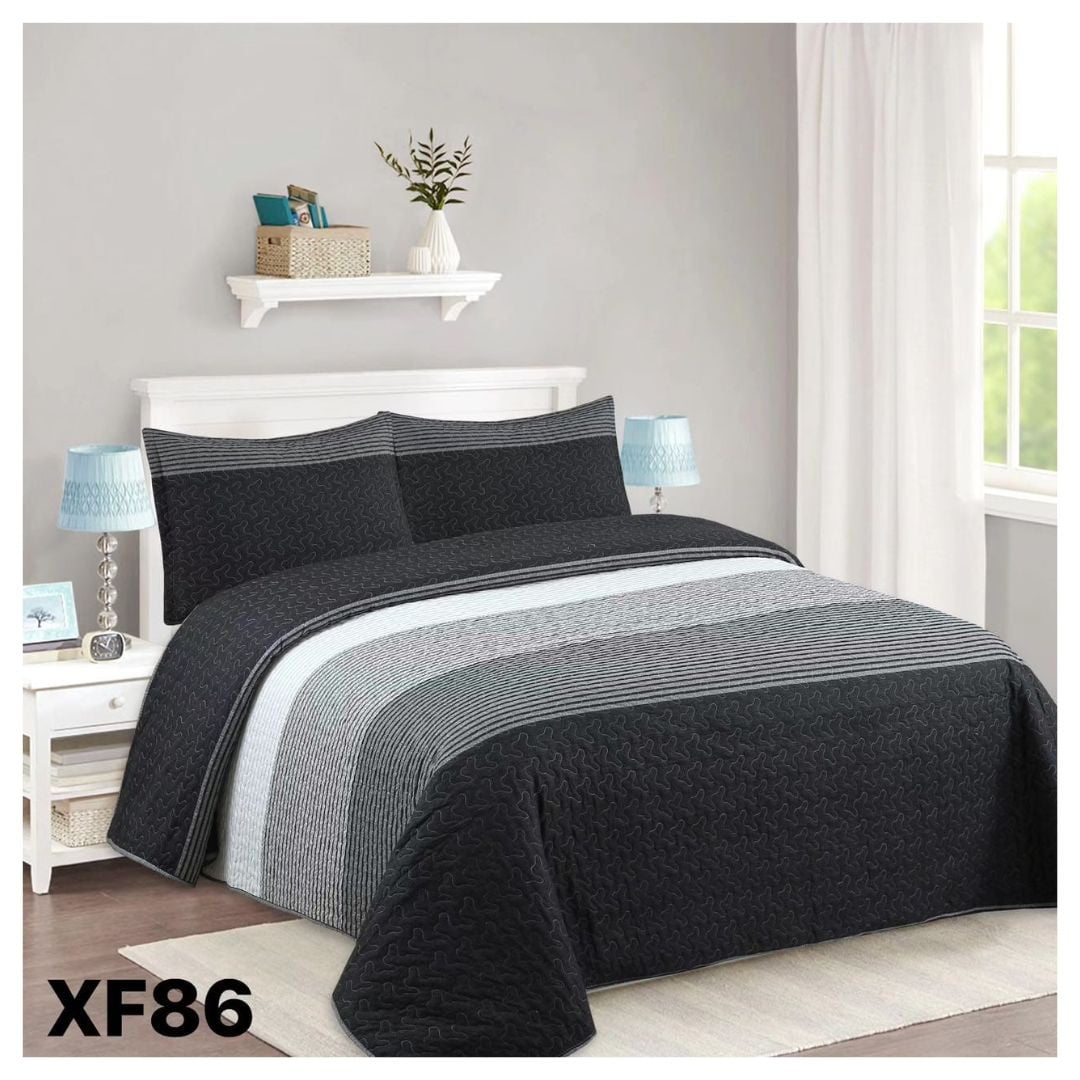 Genérico - Cubrecama Quilt Verano King - Negro Matiz Xf86