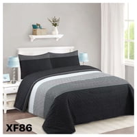 Genérico - Cubrecama Quilt Verano 2 Plazas - Negro Matiz Xf86