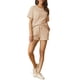 thumbnail image 2 of INSPIRE CHIC Conjunto de Salón de Punto de Waffle para Mujer, Pijama de Manga Corta con Bolsillos, Mezcla de Algodón Suave para Primavera Verano XS Albaricoque, 2 of 6