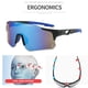 thumbnail image 4 of POLASUP GAFAS LENTES DE SOL Gafas de sol deportivas con lentes espejados azules y montura negra con detalles azules. Diseño aerodinámico, protección UV 400. Ideales para ciclismo, 4 of 6