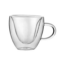 Bothyi - Taza De Café De Doble Pared De Alto Borosilicato Transparente Para Jugo, Leche, Capuchino, 250 Ml