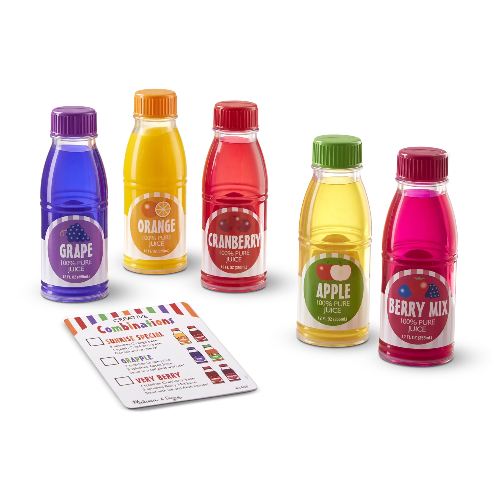 Juego De Botellas De Jugo De Juguete Melissa & Doug Tip & Sip, 6 Unidades, 3 O Más