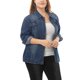 thumbnail image 2 of Agnes Orinda Chaqueta de Jean para Mujer Talla Grande para Escuela y Universidad con Costuras y Botones Lavada Abrigo de Mezclilla 6X Azul, 2 of 6