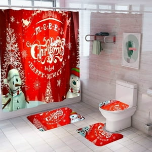 Genérico - Set De Baño Navideño Cortinas Navideñas Decoracion Navidad