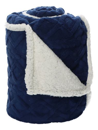 Frazada Andes Jacquard Sherpa Azul 1.5 Plaza