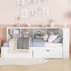 thumbnail image 1 of Wooden Full Size DayBed with 2 Drawers, DayBed with Storage Shelf and USB Charging Ports,White(old SKU N733S170505K), 1 of 3