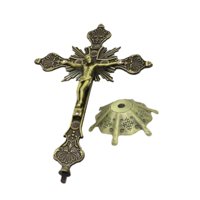 Bothyi - Crucifijo De Pie, Estatua Católica De Jesús En La Cruz Para Mesa De Oración Y Altar