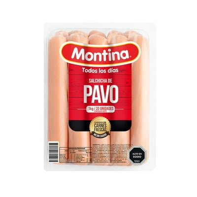 Salchichas De Pavo 20 Un Display 1 Kg Montina