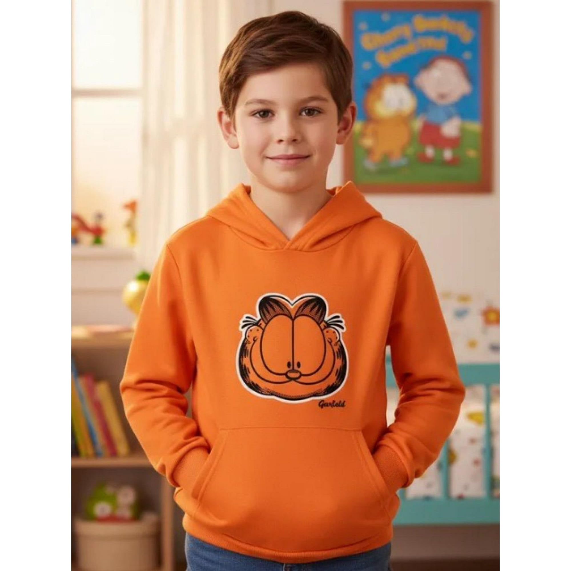 Nickelodeon - Polerón Niño Garfield Naranja 10