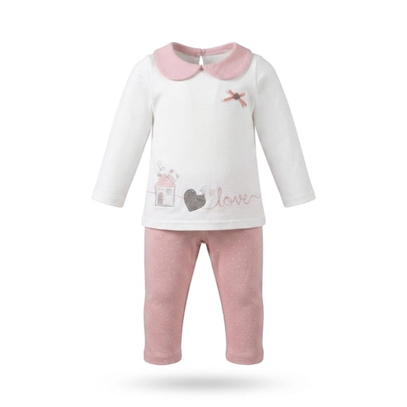 Conjunto De Polera Manga Larga + Calza Para Niñas