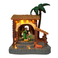 Wakeshome - Adorno De Pesebre Con Luz Musica Y Movimiento Deco Navidad