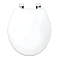 Genérico - Tapa Wc Madera Redondo Bisagra Metálica - Bemis Color Blanco