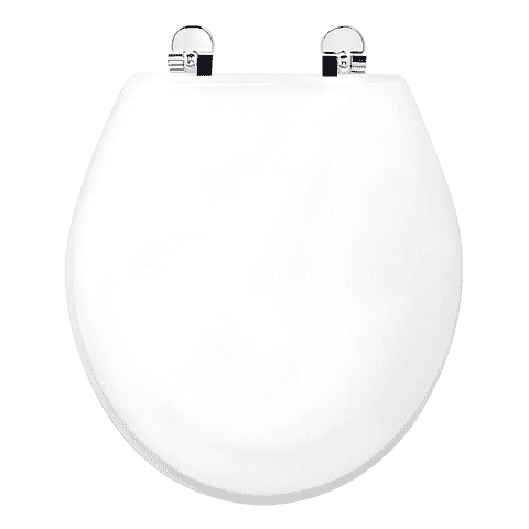 Genérico - Tapa Wc Madera Redondo Bisagra Metálica - Bemis Color Blanco