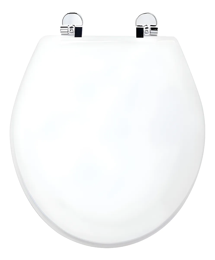 Genérico - Tapa Wc Madera Redondo Bisagra Metálica - Bemis Color Blanco