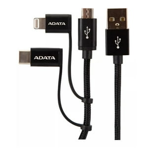 Adata - Cable De Carga 3 En 1 Usb Negro