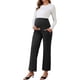thumbnail image 2 of INSPIRE CHIC Pantalones de Maternidad de Pierna Ancha para Mujeres Sobre el Vientre Elásticos y Extensibles con Bolsillos Negro X-Large, 2 of 6