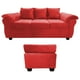 thumbnail image 1 of Sofá Ezeiza + 1 Pouf Felpa Rojo, 1 of 6