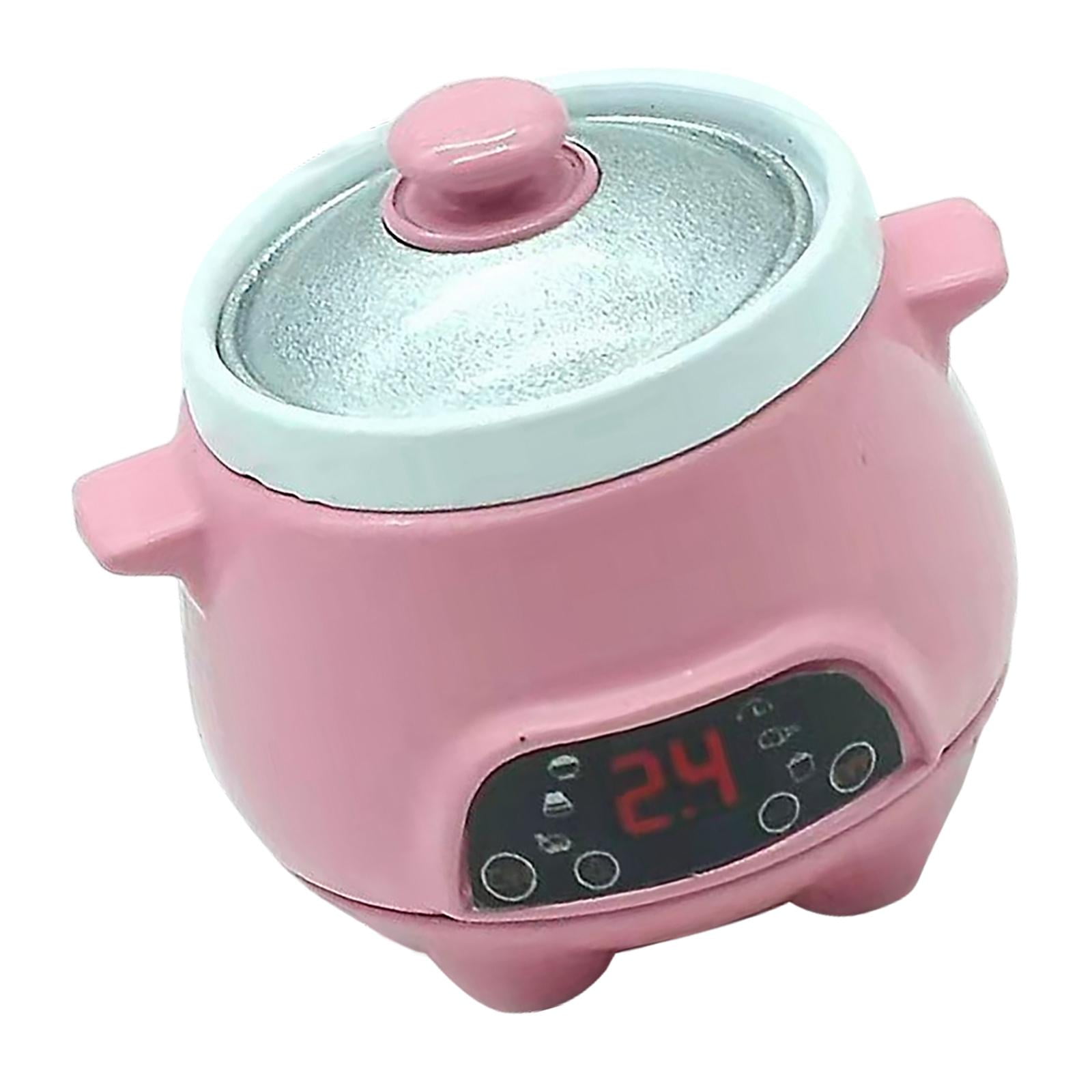 Bothyi - Casa De Muñecas Olla Arrocera Miniatura 1:12 Accesorios Decoración Para Horno Jardín Rosa