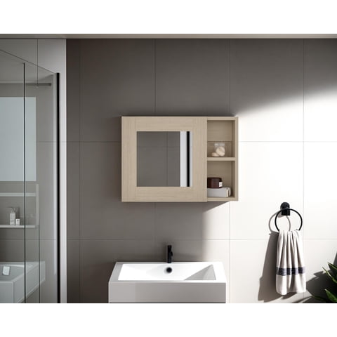 Tuhome - Botiquin Para Baño Cairo 40X55X12.1 Cm Rovere Con Espejo