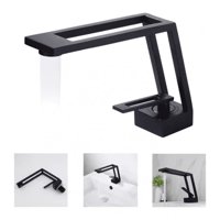 Genérico - Llave Lavamanos Monomando Griferia De Lujo Diseño Moderno Negro