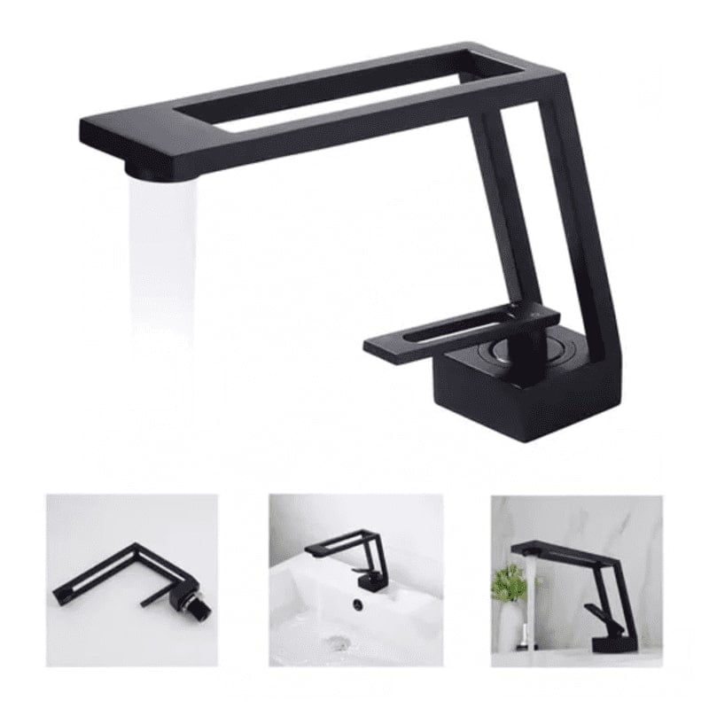 Genérico - Llave Lavamanos Monomando Griferia De Lujo Diseño Moderno Negro