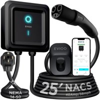 Cargador De Vehículo Eléctrico Eviqo Nacs 40A Level 2 Con Wifi De 25 Pies